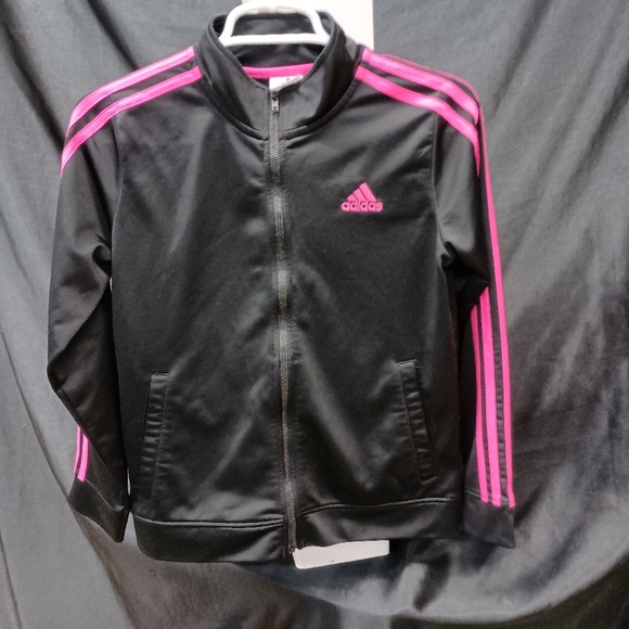 Adidas Black Jacket with Vibrant Pink Accents - Picture 1 of 7